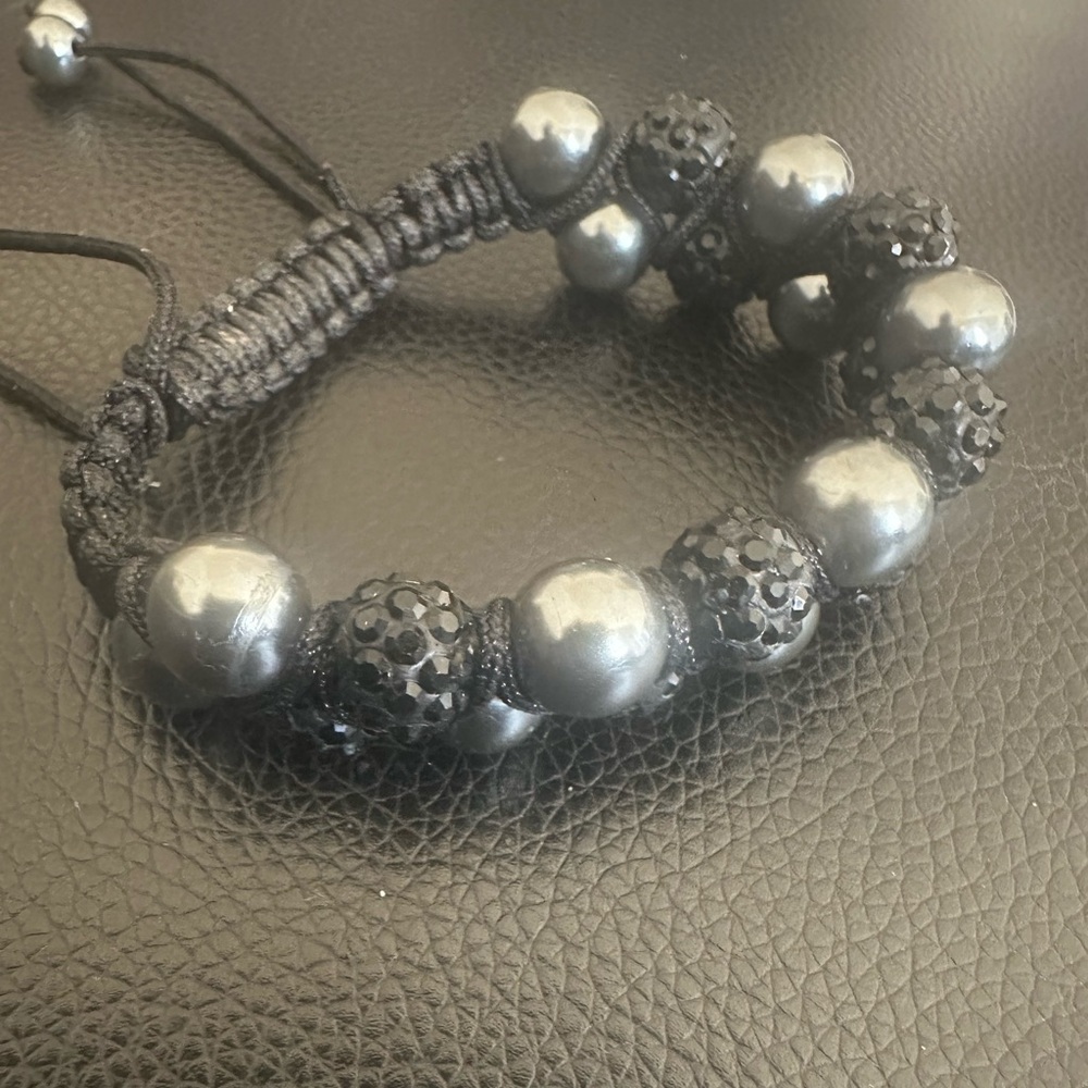 Sleek Black and Silver Shamballa